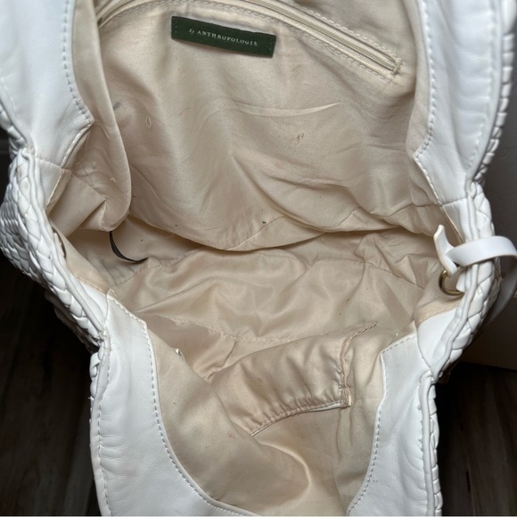 Anthropologie Alison White Woven Shoulder Bag Purse Tote - Picture 8 of 15